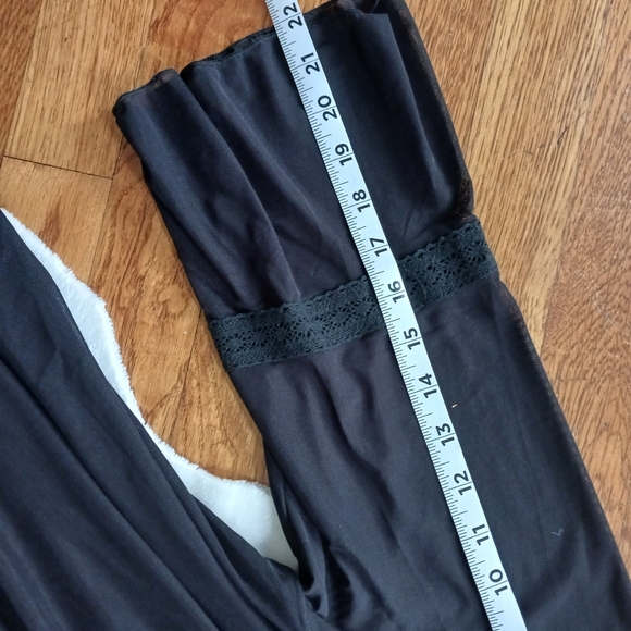 Cato • Women's Black Sheer Crochet Lace Bell Sleeve Peasant Blouse - Picture 15 of 16